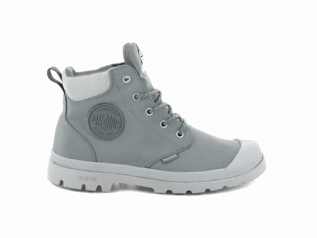 Palladium Pampa Lite + Cuff Wp Womens Waterproof Boots Light Grey Australia [LUNVTH-426]